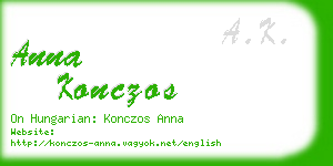 anna konczos business card